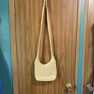 Source Unknown Beige Knit Shoulder Bag